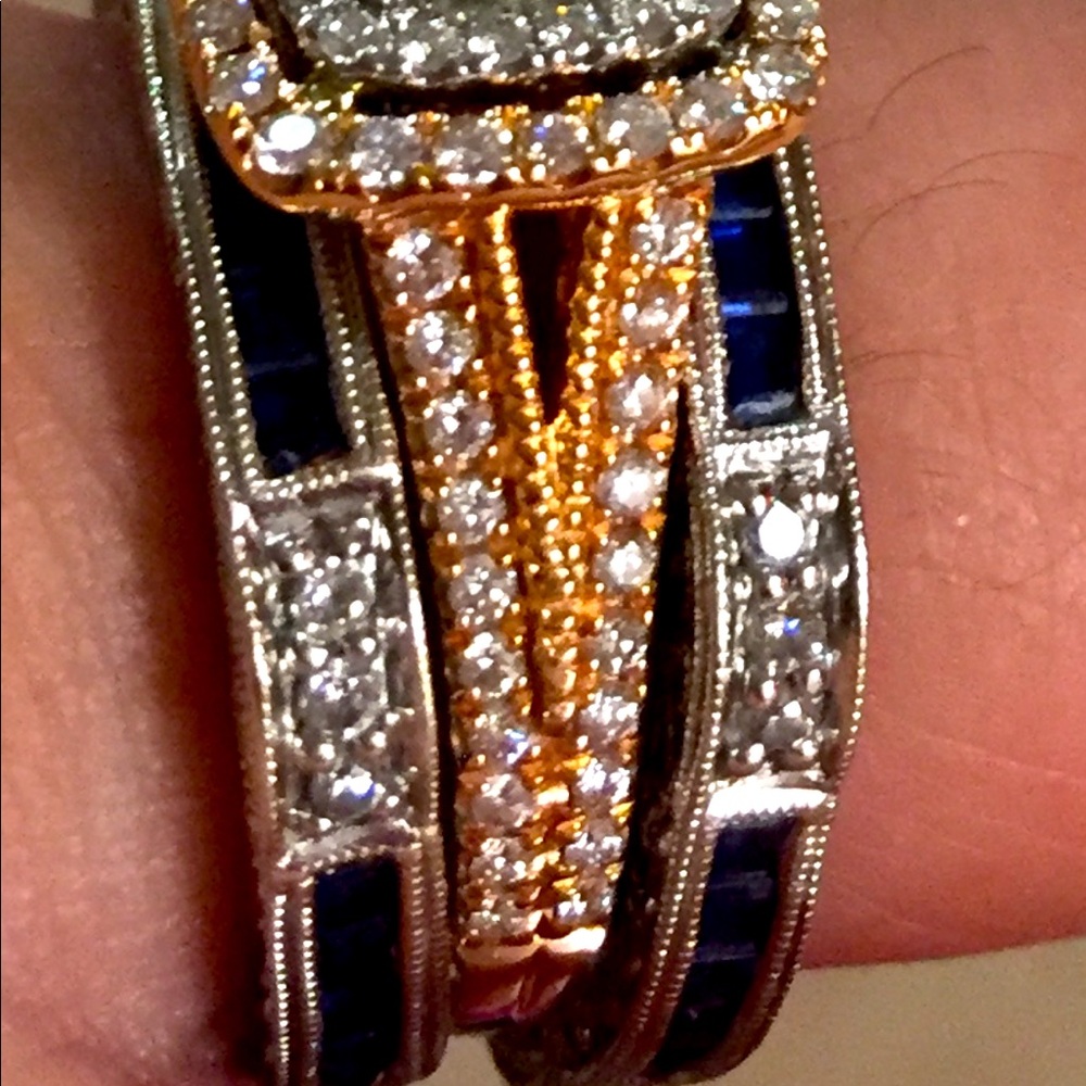 Wgold, diamond & sapphire. 2 avail; price is for 2